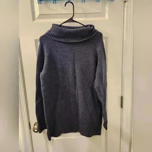 Goodthreads Womens Large Navy Blue Heather Boucle Turtleneck Sweater